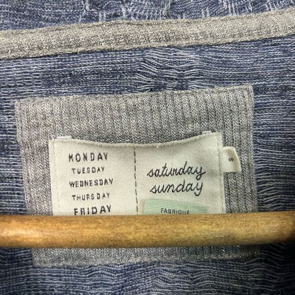 Saturday Sunday Anthropologie Blue Cowl Neck Knit Midi 3/4 Sleeve Dress Size S - Picture 6 of 12